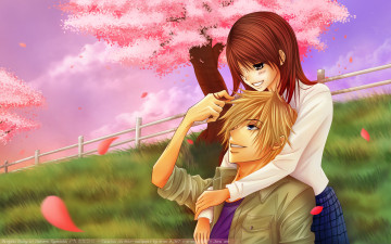 Картинка аниме dengeki+daisy объятия пара манга мобильная маргаритка