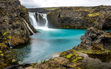 Картинка sigoldufoss+waterfall +iceland природа водопады iceland sigoldufoss waterfall