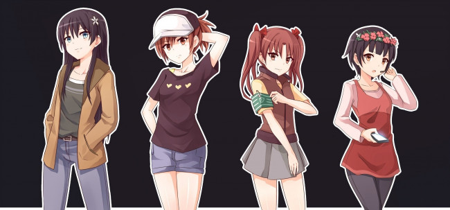 Обои картинки фото аниме, toaru majutsu no index, девушки, взгляд, фон