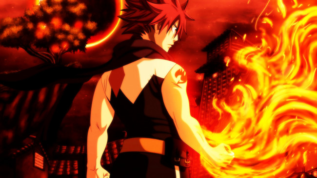 Обои картинки фото аниме, fairy tail, нацу
