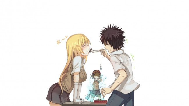 Обои картинки фото аниме, toaru majutsu no index, взгляд, девушка, фон