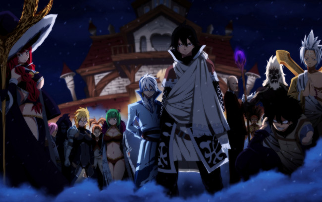 Обои картинки фото аниме, fairy tail, хвост, феи