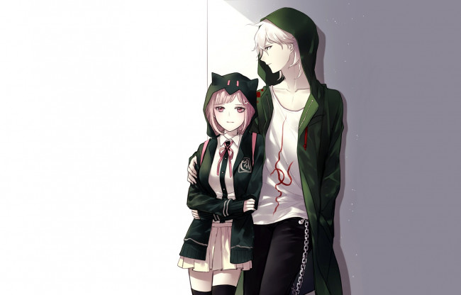 Обои картинки фото аниме, danganronpa, двое