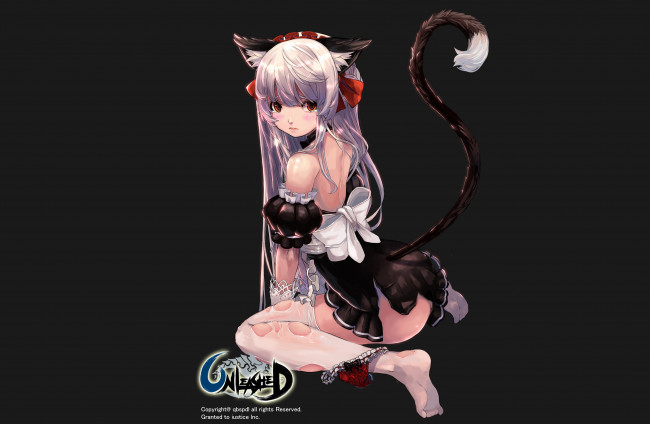 Обои картинки фото аниме, животные,  существа, девушка