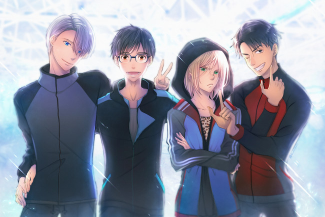 Обои картинки фото аниме, yuri on ice, парни