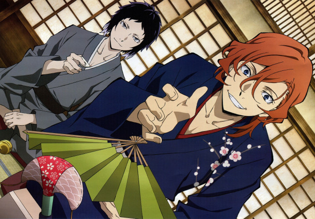Обои картинки фото аниме, bungou stray dogs, парни