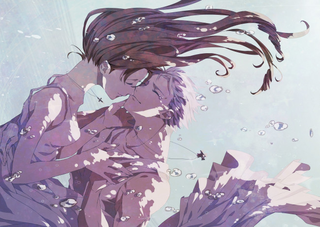 Обои картинки фото аниме, hetalia,  axis powers, пара