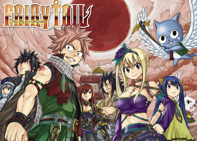 Обои картинки фото аниме, fairy tail, хвост, феи