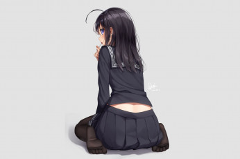 Картинка аниме unknown +другое+ девушка взгляд фон