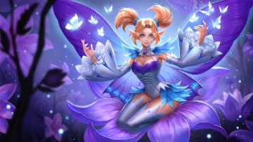 Картинка фэнтези феи krixi rov улыбка цветы игра магия крылья арт фейка mobile arena девушка бабочки
