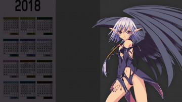 Картинка календари аниме существо крылья взгляд девушка