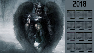 Картинка календари фэнтези крылья существо взгляд девушка