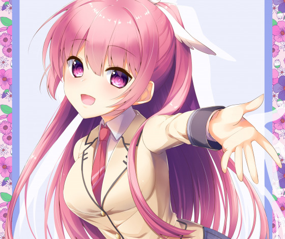 Обои картинки фото аниме, unknown,  другое , девушка, фон, взгляд