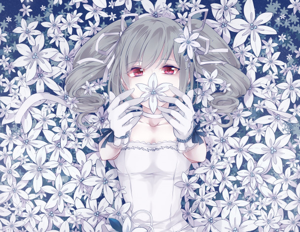 Обои картинки фото аниме, idolm@ster, девушка, взгляд, фон