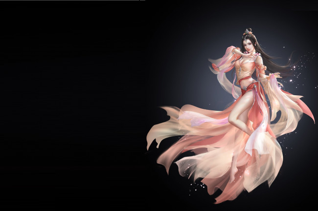 Обои картинки фото фэнтези, девушки, арт, illustrator, li, miao, дизан, костюма