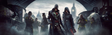 Картинка видео+игры assassin`s+creed +syndicate взгляд город фон девушка мужчины