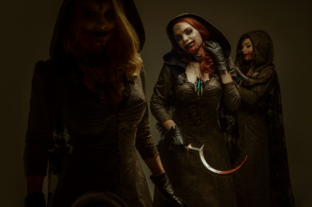 Картинка девушки -+креатив +косплей серпы кровь сестры вампиры