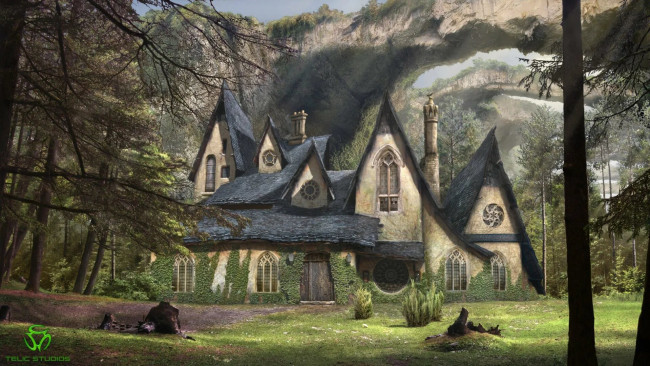 Обои картинки фото видео игры, ---другое, дом, горы, лес