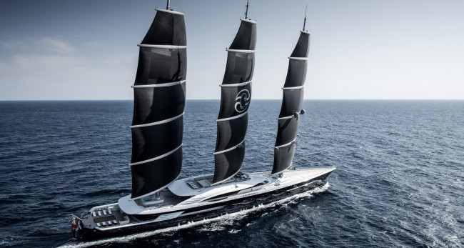 Обои картинки фото корабли, яхты, океан, чёрный, яхта, паруса, чёрная, жемчужина, black, pearl