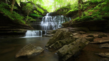 Картинка machine+falls tennessee природа водопады machine falls