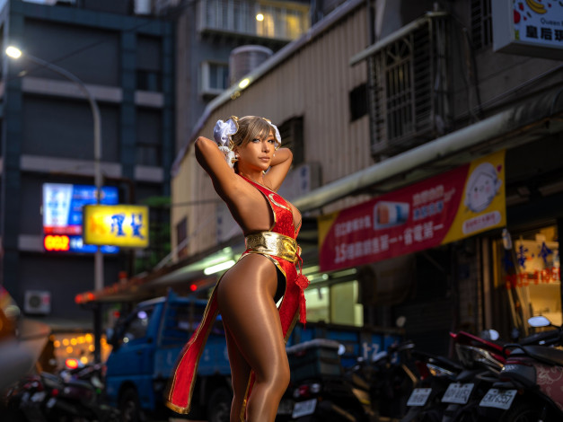 Обои картинки фото девушки, nonsummerjack, образ, косплей, наряд, город, транспорт, здания