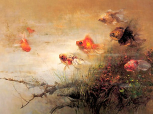 Картинка рисованные животные рыбы