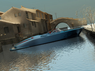 Картинка 1963 chevrolet corvette open boat design by bo zolland корабли 3d