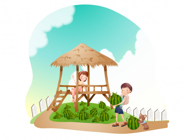 Обои картинки фото рисованные, дети