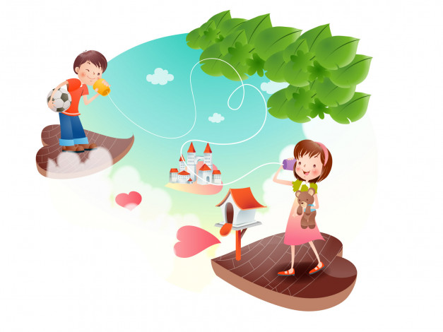 Обои картинки фото рисованные, дети
