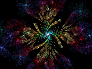 Картинка 3д графика fractal фракталы фон цвета узор