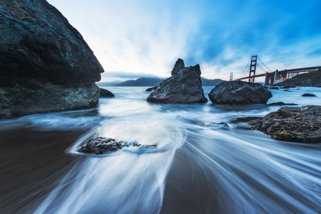 Обои картинки фото природа, побережье, golden, gate, bridge