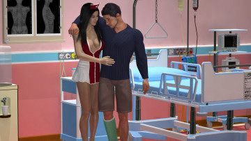 Картинка 3д+графика people+ люди девушка медсестра