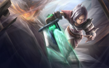 Картинка фэнтези девушки riven league of legends