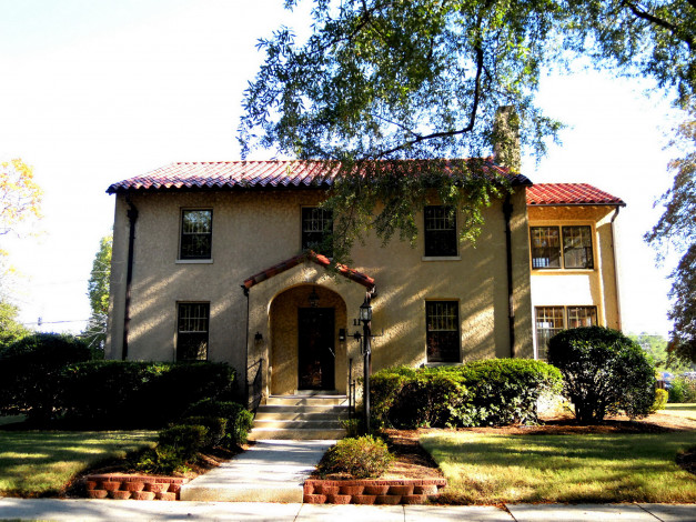 Обои картинки фото города, - здания,  дома, дом, газоны, ландшафт, испания, деревья