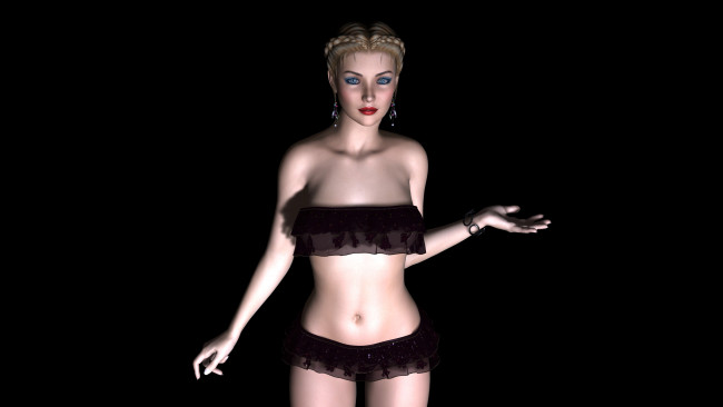 Обои картинки фото fr,  fantine, 3д графика, people , люди, девушка, взгляд, грудь, фон, блондинка