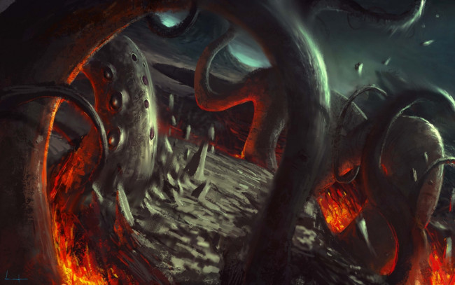 Обои картинки фото фэнтези, существа, иной, монстр, щупальца, мир, существо