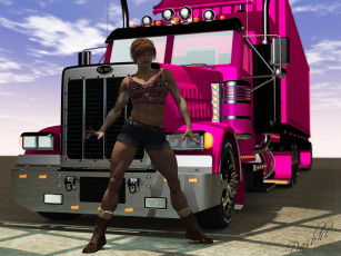 Картинка автомобили 3d+car&girl девушка автомобиль фон взгляд