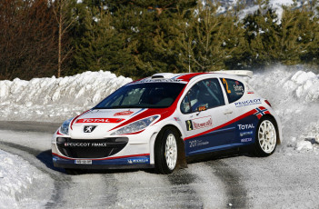Картинка peugeot+207 спорт авторалли 207 поворот ралли wrc rally гонка занос peugeot зима