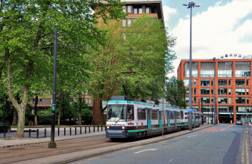 Картинка техника трамваи трамвай рельсы транспорт