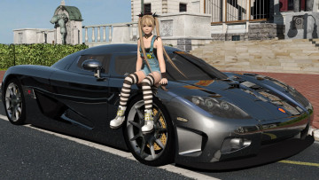 Картинка автомобили 3d+car&girl автомобиль фон взгляд девушка