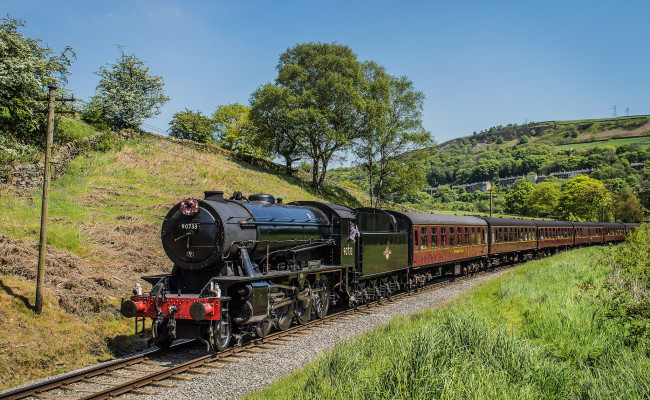 Обои картинки фото техника, паровозы, паровоз, дорога, рельсы, железная