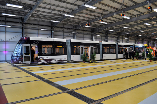 Обои картинки фото техника, трамваи, транспорт, рельсы, трамвай