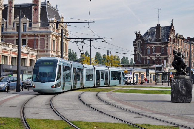 Обои картинки фото техника, трамваи, рельсы, трамвай, транспорт