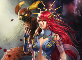 Картинка фэнтези красавицы+и+чудовища фантазия lana solaris девушка зверь магия огонь взгляд маг рыжая