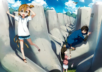 Картинка аниме barakamon парень дети
