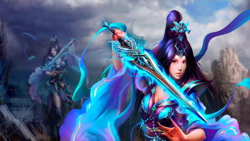 Картинка фэнтези магия фон взгляд девушка