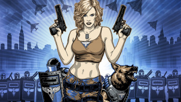 Картинка видео+игры command+&+conquer +red+alert+3 фон девушка взгляд оружие