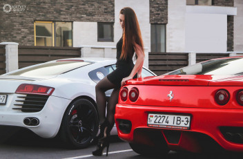 Картинка auto+girl+14 автомобили -авто+с+девушками auto ferrari girl красный