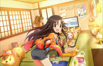 Картинка аниме idolm@ster взгляд девушка фон