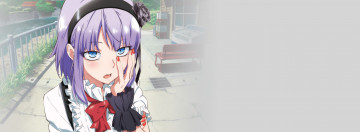обоя dagashi kashi, аниме, фон, взгляд, девушка